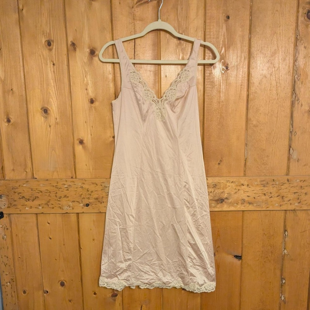 Vintage Vassarette Pink Lace Nightgown Dress Coquette Balletcore Fairycore